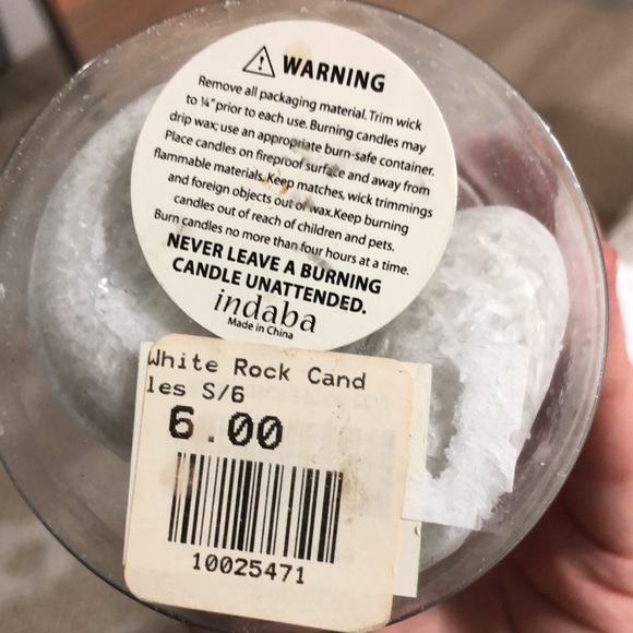 5 for $25. NIP, Indaba , decorative white rock candles. - Picture 4 of 4